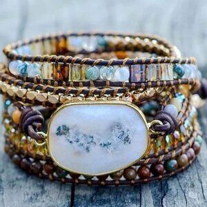 Moonlight Goddess Agate Wrap Bracelet